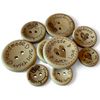 KnitForLess 100Pcs Buttons Wooden Hand Made with Love Mixed Sizes 3 Different Patterns
