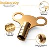 Equip247uk Solid Brass Radiator Bleed Key, Pack of 2