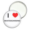 I love Skateboarding - 55mm Round Compact Mirror