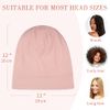 LULUSILK 100% Mulberry Silk Sleep Cap Silk Bonnet for Sleeping, No More Frizzy Tangled Hair, Stay On All Night Adjustable Silk Hair Wrap for Sleeping with Scrunchie, Pink, Pack of 1