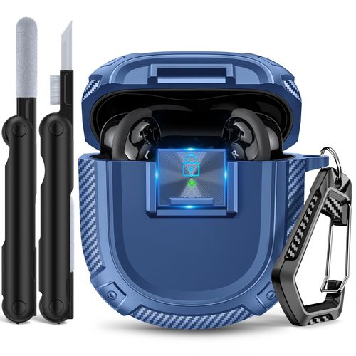 Sucure Lock Case for Bose Quietcomfort Ultra (2023) / Bose QC II (2022) Case Cover with Lock Clip & Cleaner Kit Pen, Impact Resistant Hard Shell Headphone Case with Men Women (A Blue)