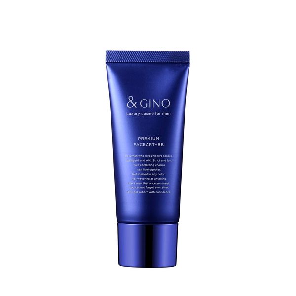 &GINO Men's BB Cream Premium Face Art BB 1.1 oz (30 g) SPF47 PA+++ Skin Tone Correction, Skin Care, Sebum Absorption