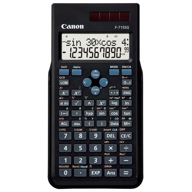 Canon 189 Scientific Calculator 2 Rows Display Model investigating F-715SG Land in the test,