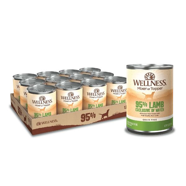 Wellness 95% Lamb Natural Wet Grain Free Canned Dog Food 13.2-Ounce (Pack of 12)