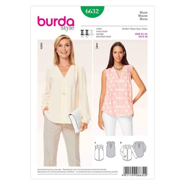 Burda b6632 Tunic Sewing Pattern Paper 19 x 13 x 1 cm White