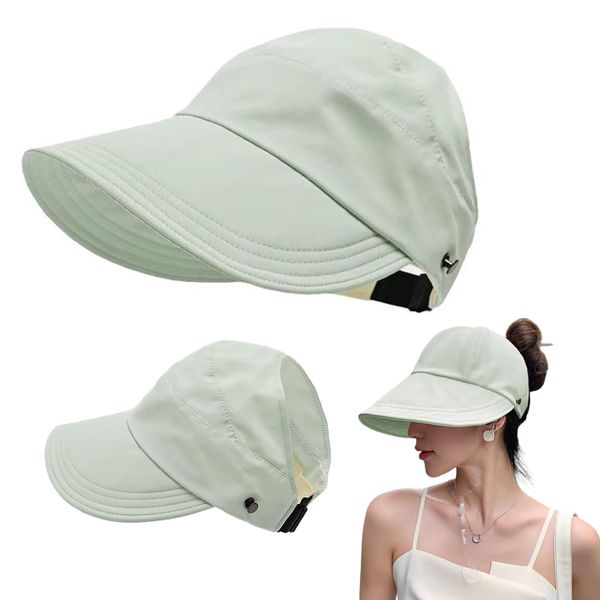 Liroyal Women's UV Protection Hat, Sun Hat, Quick Drying, Breathable, UV Protection, Empty Cap, Tie a Ponytail, Small Face Effect, Mask Hanging Function, Sunburn Protection, Spring and Summer, Wide