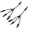 1 Pair Solar Y Branch Connectors 1 to 3 Connector Parallel Panel Cable Wire Plug