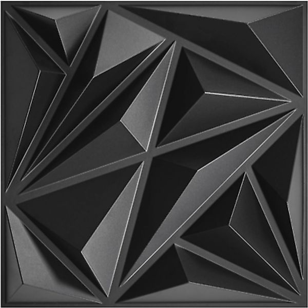 Black 3D Wall Panels, Diamond Design Textured Wall Panels for Interior Wall Deco