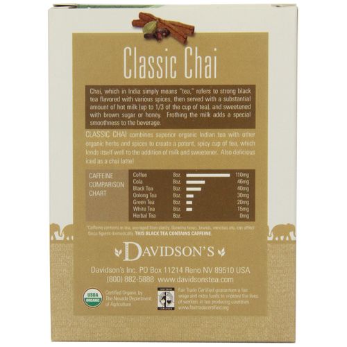 Davidson's Tea Assorted Chai Tea, 8-Count Tea Bags (Pack of 12)