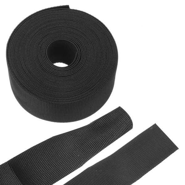 Braided Cable Sleeves , 1 1/4" 26ft Black PET Heat Shrinkable Cord Protector