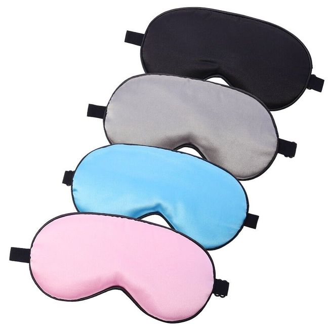 4Pcs Silk Sleep Eye Mask, for Sleeping Comfortable Night, Blindfold Blackout Eye