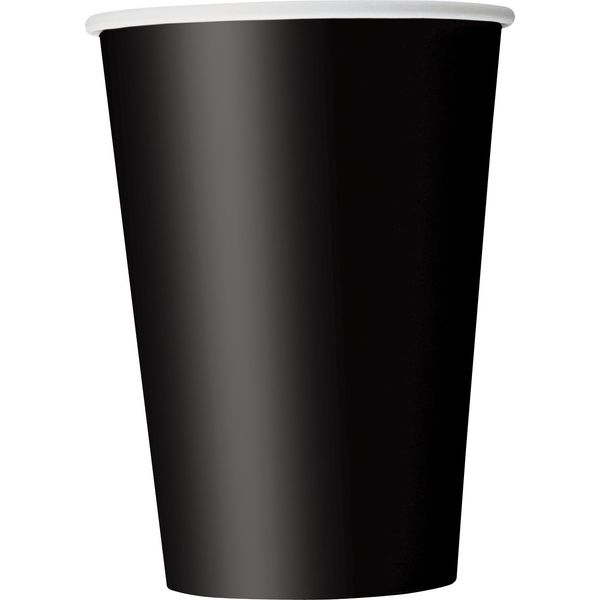 Unique Disposable Paper Cups, 12oz, Black