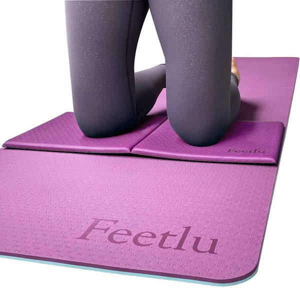 Yoga Knee Pad Cushion Exercise Knee Pad Foldable 1/2" Thick 24" x 12" - Relieve Pain During Yoga or Exercise Workouts - Extra Thick Pad & Support for Yoga, Pilates, Fitness Exercise (PUL)