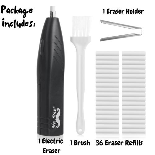 Mr. Pen Electric Eraser Kit with 36 Refills and Brush