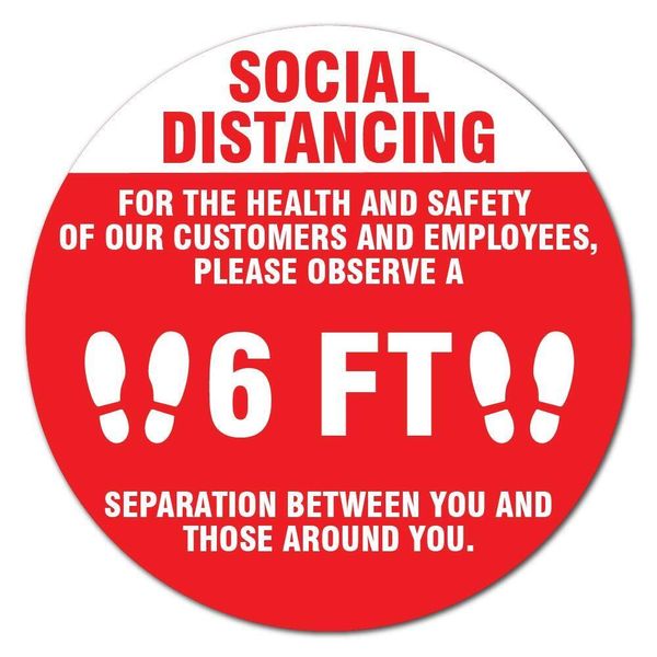 Public Safety Sign Social Distancing for and Safety Non-Slip Floor Graphic | ...