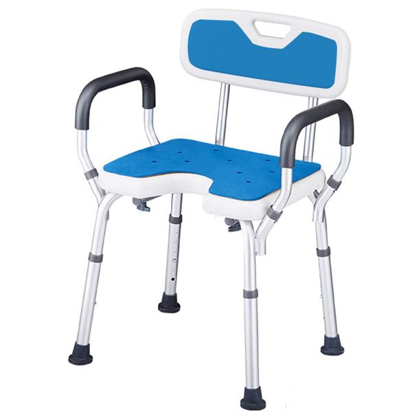 Shower Chair (2024 Newly Released Nursing Care Chair), Bath Chair, 6 Levels of Height Adjustable, Lightweight, Durable, Backrest, Removable, Handrail, Shower Clip and Anti-Slip Mat, Aluminum Alloy