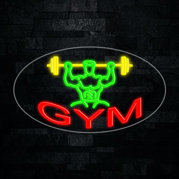 Gym LED Neon Sign 28"L x 16"H #34350