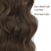Hair Extensions Clip in 4PCS Medium Brown 20Inch Hair Extension Long Wavy Full Head Clip in Hair Extension Synthetic Fiber Hair Pieces for Women
