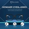 TECH-LINE-DIRECT 2023 Oversize Eyeglasses Unisex Square Glasses - Black Frames Clear lens