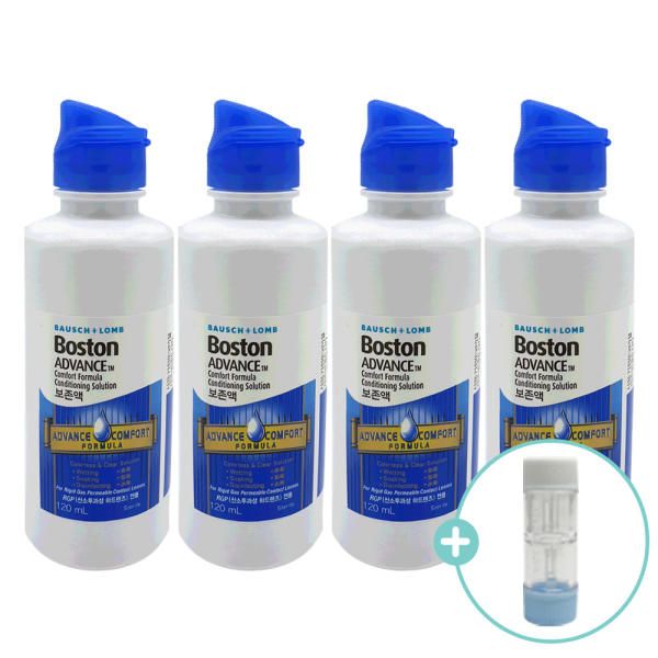 Boston Preservation Liquid 120ml x 4 + Hard Lens Case Dream Lens Cleaning Liquid