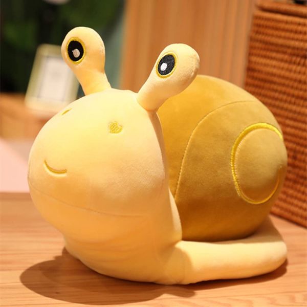 OPHRBU 8" Cute Cartoon Snail Doll Plush Toy Cute Soft Snail Plush Toy Snail Stuffed Animal Toy Big Snail Pillow Doll for Valentine's Day Children's Birthday Home Decoration. (Yellow)