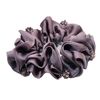 Bijin hair scrunchie satin three-layer pleats small flower motif aurora beads are the point purple