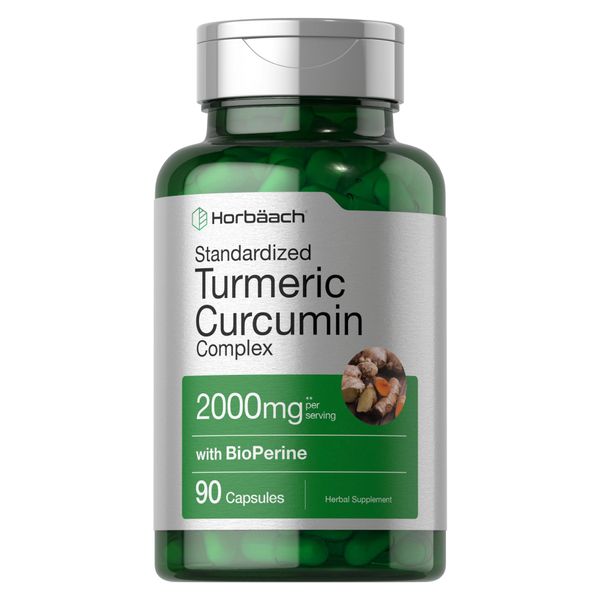 Turmeric Curcumin with Black Pepper | 2000 mg 90 Capsules | Non-GMO, Gluten Free Supplement | by Horbaach