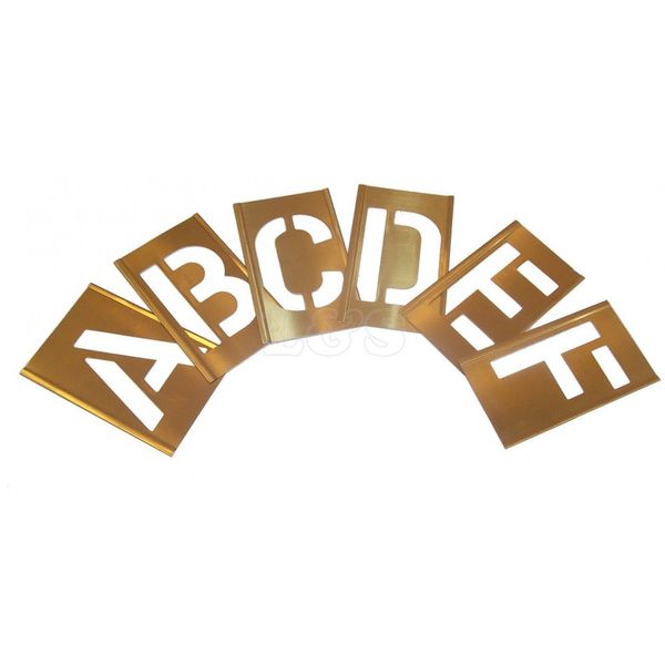 Interlocking Brass Stencils 75mm A - Z Letter Set