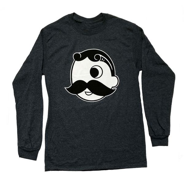 Natty Boh Logo (Dark Heather Grey) / Long Sleeve Shirt - Large / Grey