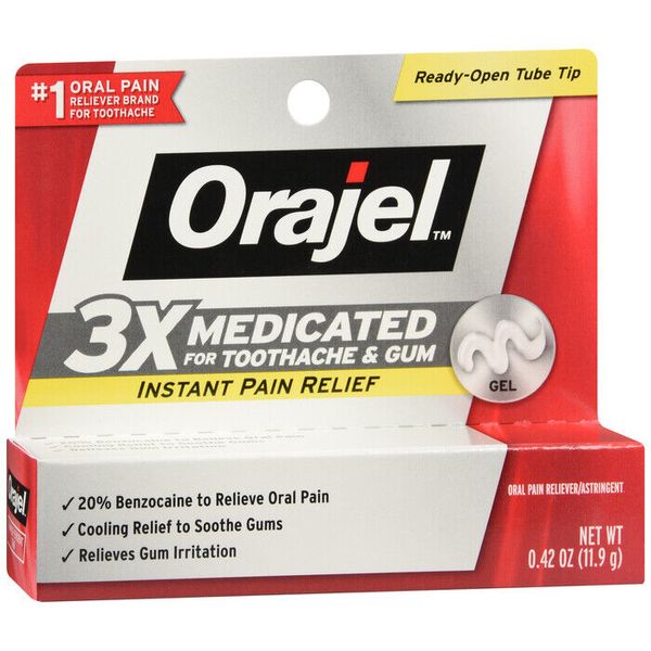 ORAJEL 3X MAX ORAL PAIN GEL 0.42OZ