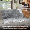 PetFusion Premium Kleine Hunde- oder Katzendecke (79x69 cm). Reversible Grey Micro Plüsch. [100% weicher Polyester]