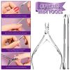 12 Pcs Nail Files & Buffer Block Set, FANDAMEI Cuticle Nippers with 100/180 Emery Boards Nail Buffer Kit Cuticle Pusher Toenail Lifter Cuticle Peeler Scraper Nail Brush for Manicure & Pedicure Tools