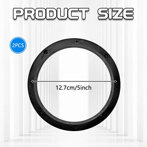 QQWD 2PCS 5" Car Stereo Speaker Spacer, Universal Car Door Speaker Mounting Ring Spacer Adapter, Enhance Sound Quality No Cutting and Drilling for Auto Audio/Boats/Trucks/RV