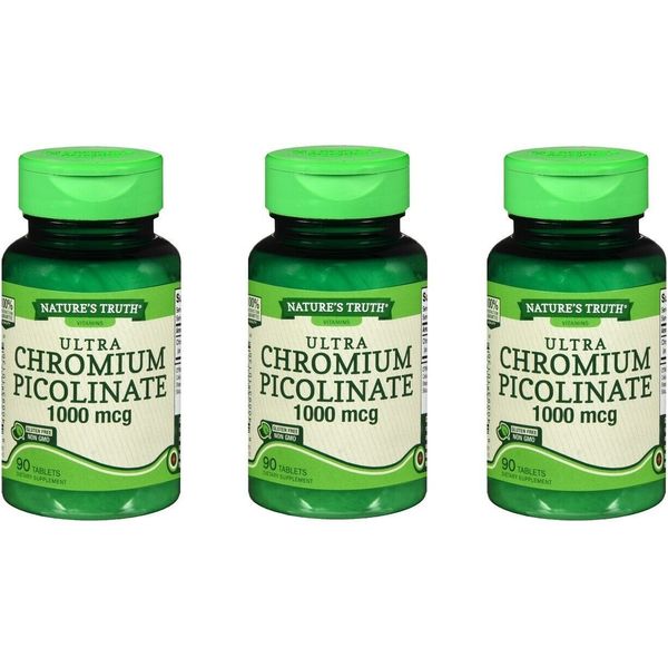 Nature's Truth Ultra Chromium Picolinate 1000mcg Tablets 90ct(3 Pack)