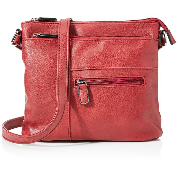 Envy Women's Molly Plain RED Crossbody Bag, Medium