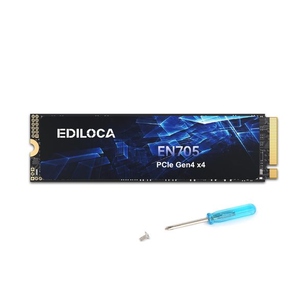 Ediloca EN705 SSD 1TB PCIe Gen4, NVMe M.2 2280, 3D NAND TLC, Up to 5000MB/s, Internal Solid State Drive, Dynamic SLC Cache, Compatible with PS5、Laptops and PC Desktops