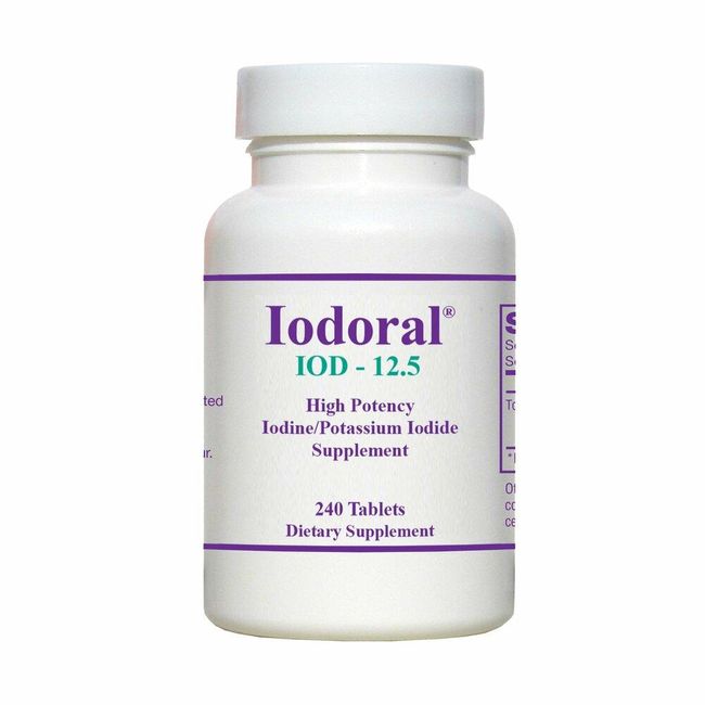 Optimox Iodoral IOD 12.5 Iodine Optimos Iodoral 12.5 Iodine Iodine 240 Tablets 1 Bottle, 1 Pack