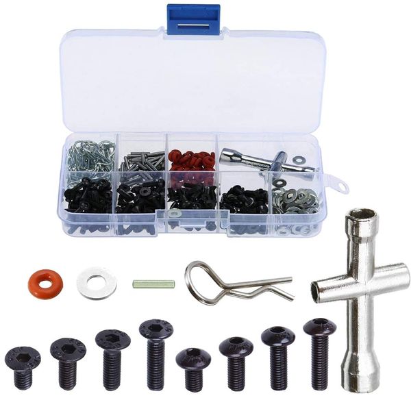 240Pcs RC Screw Kit Repair Tool Sets Hardware Fastener for 1/10 RC Model Car DIY Parts Replacement