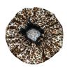 EleCharm Designer Reusable Shower Cap, Leopard Stylish Bath Cap Double Layers Waterproof Bathing Shower Hat