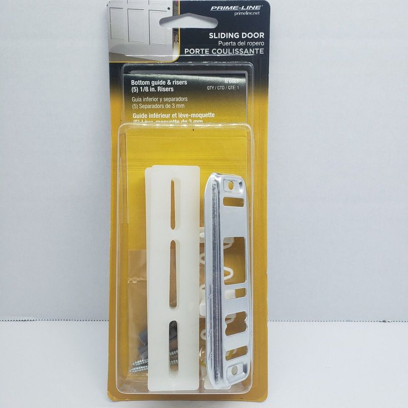 Prime Line Bottom Guide & Risers for Sliding Doors 1 pc. White #N 6661 ...