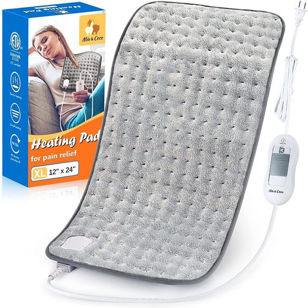 Weighted Electric Heating Pad Back Pain Cramps Relief 24" x 12" LARGE