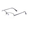 JoXiGo Half Frame Reading Glasses for Men Women Metal Rectangular Frame Spring Hinge + Glasses Strap,Black +2.0