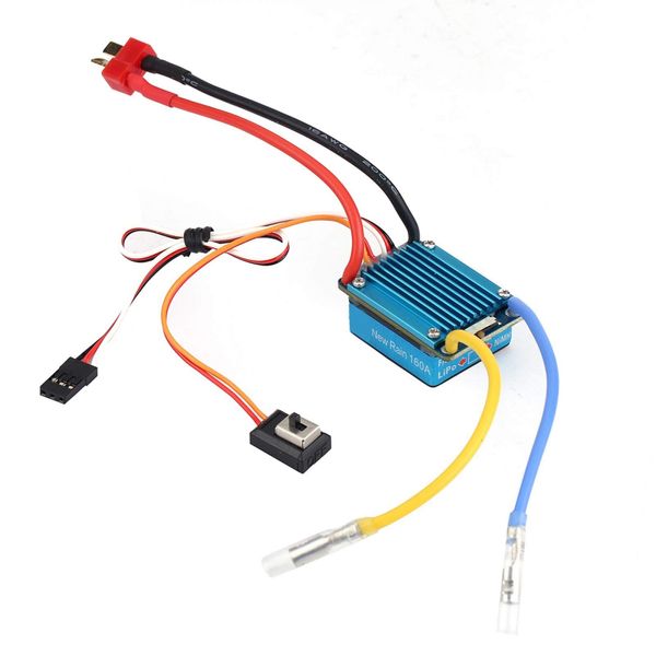 Rc Waterproof Esc, Rc Fahrtenregler, Bidirektionaler Betriebsmodus 3s 160a Brushed Esc Waterproof Elektronischer Geschwindigkeitsregler Mit Handbuch Für 1/12 (Oder Lager) Rc Car