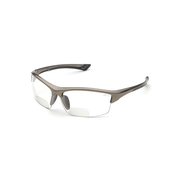 Delta Plus - WELRX350C30 RX-350C 3.0 Diopter Bifocal Safety Glasses, Metallic Brown Frame/Clear Lens