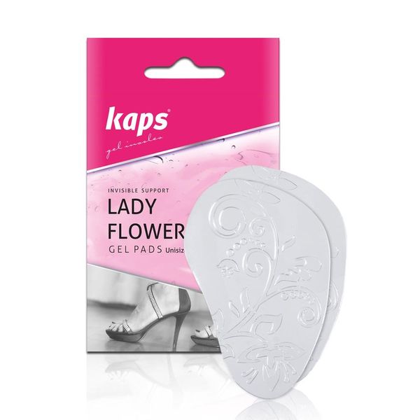 Kaps Lady Flowers | Gel Cushion Pads Perfect for Pain Relief | Anti-Slip Shoe Insert Ideal for High-Heels and Ladies Shoes, 1 Pair