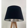 Black Velvet Brushed Silver Tapered Empire Lampshade