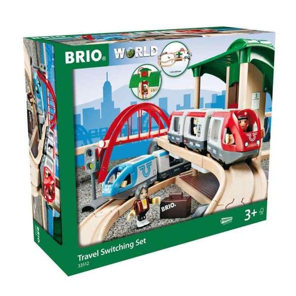 BRIO WORLD Travel Rail Set [42 pieces] Ages 3 and up (Electric train, toy, wooden, rail) 33512