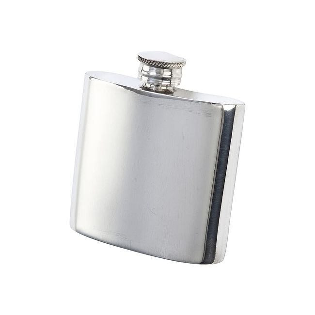 Pewter Hip Flask Made in England Plain 3oz with Stow 6-60609-61