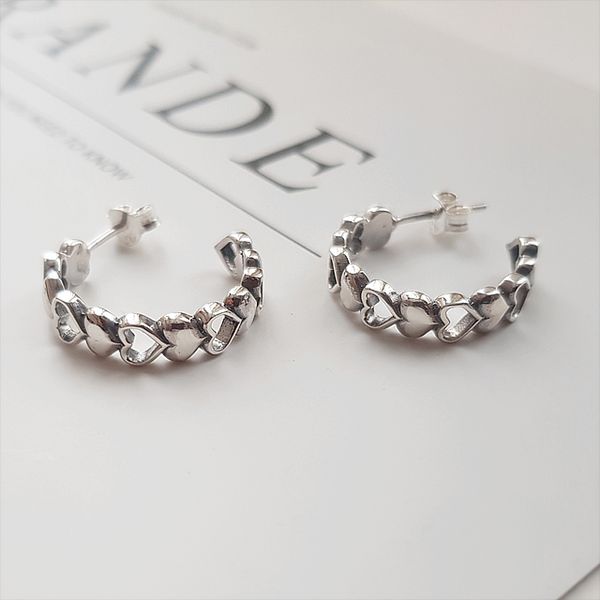 [Free Shipping] 925 Silver Close Vintage Oil Painting Heart Ring Earrings