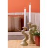 Candleholder Organic Swirl Medium Polyresin Latte Brown